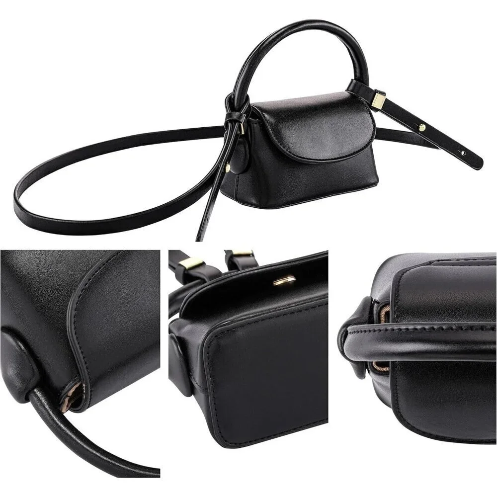 Women Mini PU Leather Purse Crossbody Clutch Gift Trendy Petite Bag